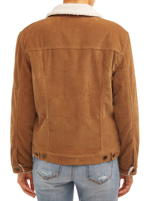 Buy Time and Tru Women's Corduroy Jacket with Shearling Collar 