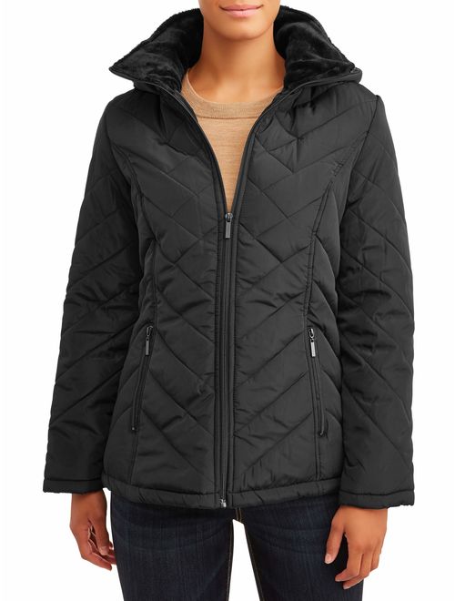 Big Chill Women's Sueded Hooded Anorak with Sherpa Jacket