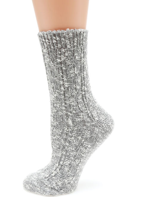 MIRMARU M105 Women's Winter 4 Pairs Wool and cotton Blend Crew Socks Collection