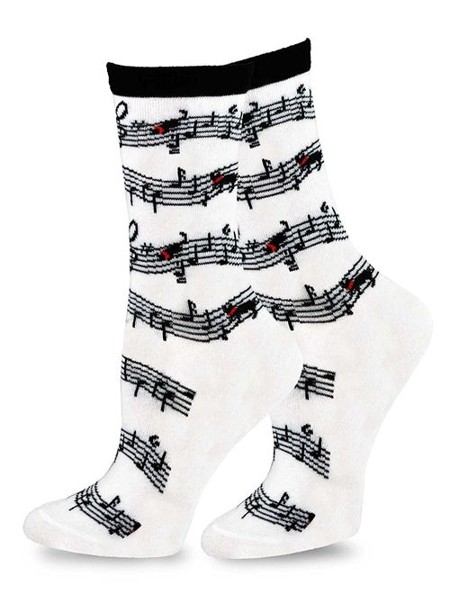 TeeHee Music Cotton Crew Socks for Women and Men 3-Pack