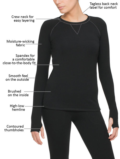 ClimateRight by Cuddl Duds Women's and Women's Plus Comfort Core Warm Long Underwear Top