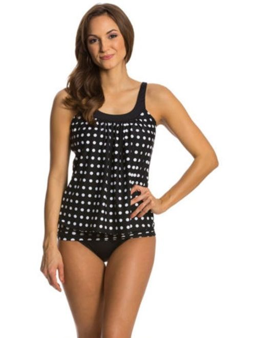 Women Push Up Tankini Polka Dot Swimwear Bikini Set Beachwear Swimsuit Bra Swimming Costume Bathing Vest Top Briefs