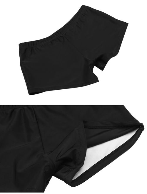 Women Swimsuit Halter Padded Striped Tankini Solid Boy short Set Swimsuit Swimwear HFON