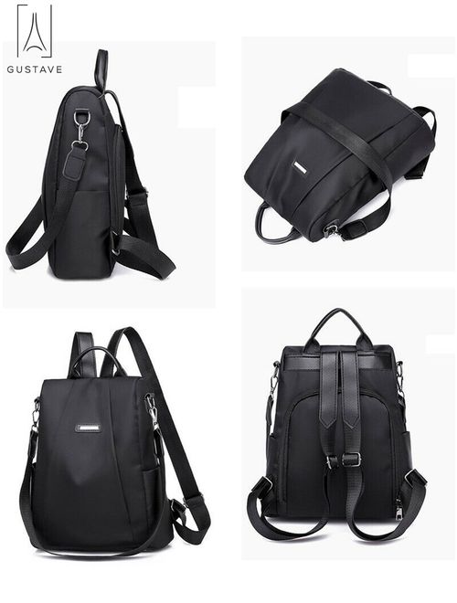 GustaveDesign Women Backpack Waterproof Oxford Cloth Anti-theft Rucksack Travel Shoulder Bag School Bags for Girls "Black"