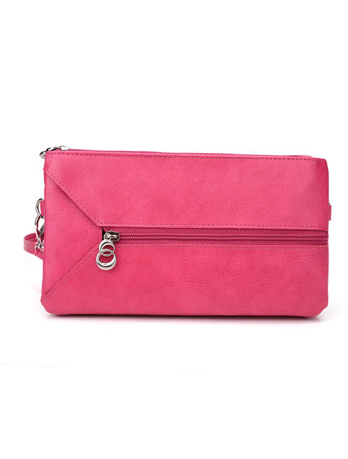 Wristlet smartphone wallet clutch in Pink 6.4