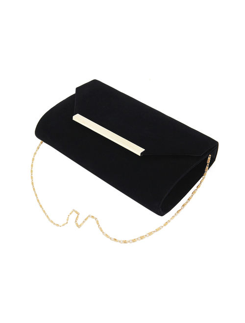 Elegant Solid Color Velvet Clutch Evening Bag Handbag