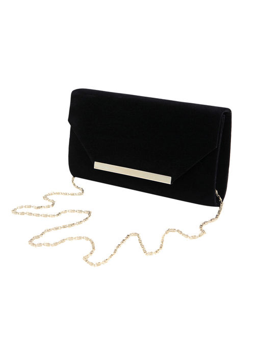Elegant Solid Color Velvet Clutch Evening Bag Handbag