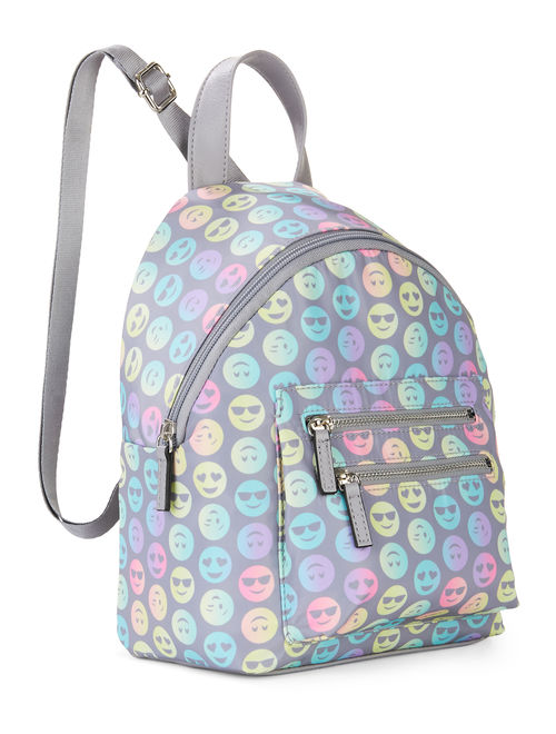No Boundaries Grey Rainbow Ombre Emoji Mini Dome Backpack