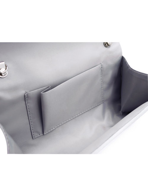 Elegant Classic Satin Pleated Satin Flap Clutch Evening Bag Handbag