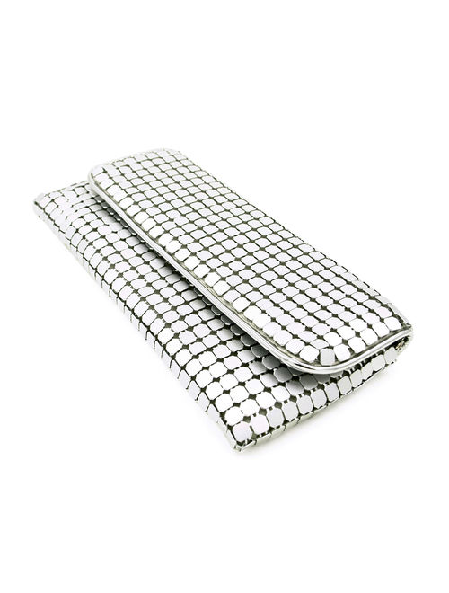 Chic Lightweight Metal Mesh Flap Clutch Evening Bag
