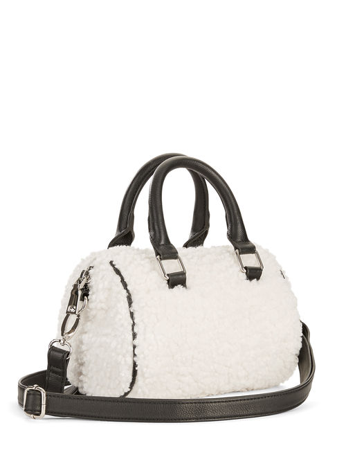 Scoop Faux Sherpa Furry Mini-Duffel Crossbody Bag