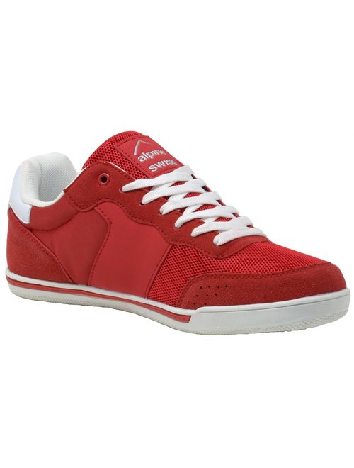 Alpine Swiss Liam Mens Fashion Sneakers Suede Trim Low Top Lace Up Tennis Shoes