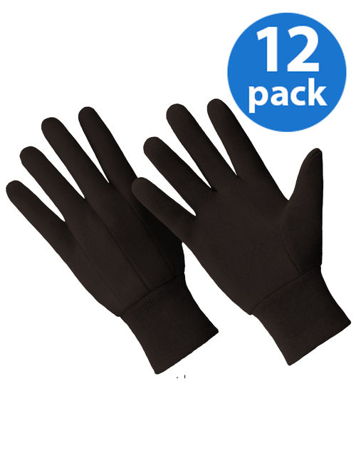 CT7000-L-12PK, 12 Pair Value Pack, Poly/Cotton Blend Brown Jersey Glove