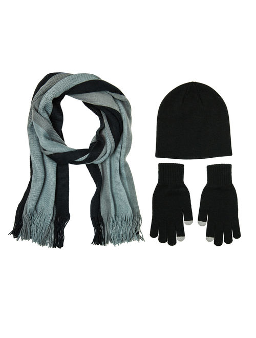 Berkshire Fashions Men's Cold Weather Hat, Glove, Scarf 3 Piece Gift Set