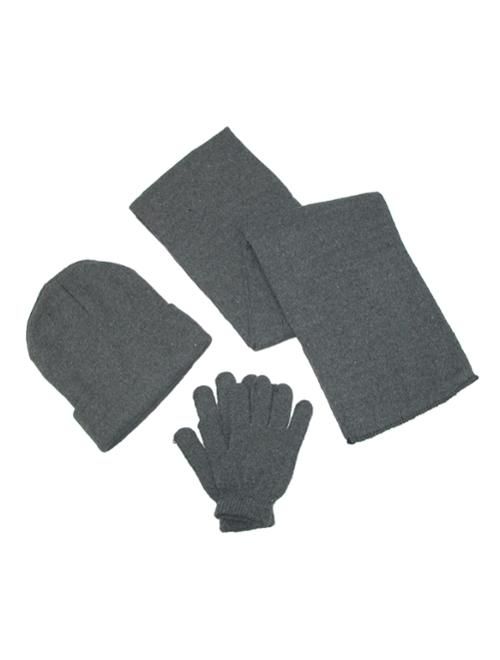 Men's Knit Solid Hat Gloves and Scarf Winter Set, Size: one size