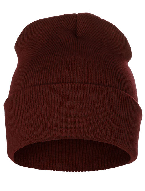 Classic Plain Cuffed Beanie Winter Knit Hat Skully Cap, Unisex Toboggan Hat