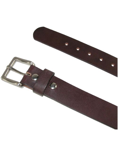 Men's Leather Bridle Belt with Removable Buckle