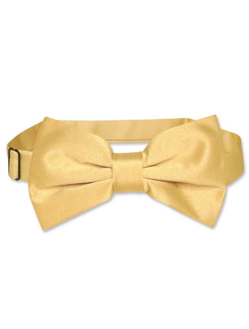 Vesuvio Napoli BOWTIE Solid GOLD Color Men's Bow Tie for Tuxedo or Suit