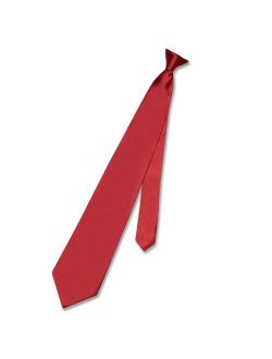 Biagio CLIP-ON NeckTie Solid ROSE RED Color Men's Neck Tie