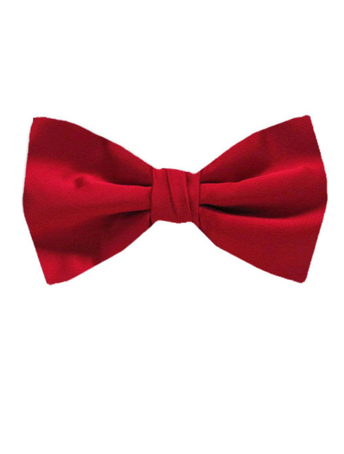 Buy Your Ties - PBT-ADF-24 - Men's Pre-tied Formal Tuxedo Solid Color Satin Bow Tie Red