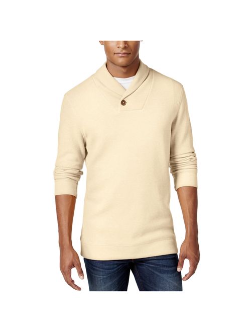 Tasso Elba Mens Textured Shawl Collar Pullover Sweater