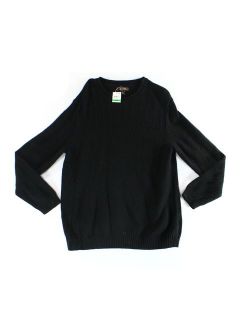 NEW Black Mens Size Large L Long-Sleeve Crewneck Sweater