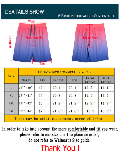 LELINTA Men's Swim Trunk Beach Board Shorts Swimsuit with Elastic Waist Drawstring Red