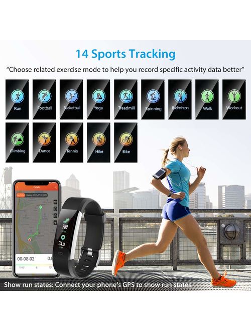 Fitness Tracker HR,Sport Activity Cool Tracker Watch with Heart Rate Monitor, Waterproof Smart Fitness Band with Step Counter, Calorie Counter, Pedometer Watch for Kids W
