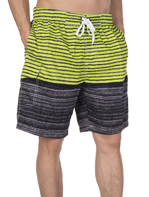 LELINTA Mens Swim Trunks Watershort Swimsuit Board Colorblock Shorts Bathing Suits Elastic Waist Drawstring