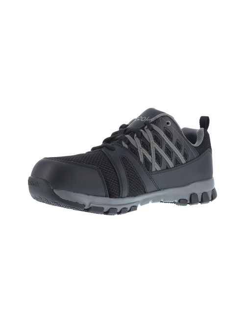 Reebok Mens Black Leather Work Shoes Athletic Oxford Steel Toe Sublite 9 W