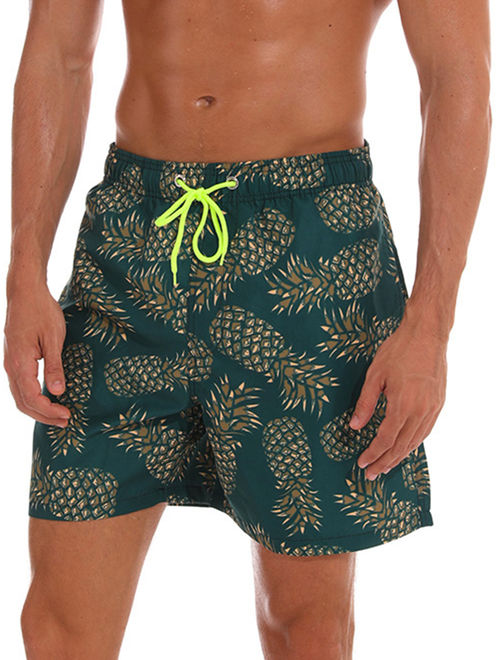 CapsA 3D Print Short Swim Trunks for Mens Boys Swim Shorts Bathing Suits for Vacation 