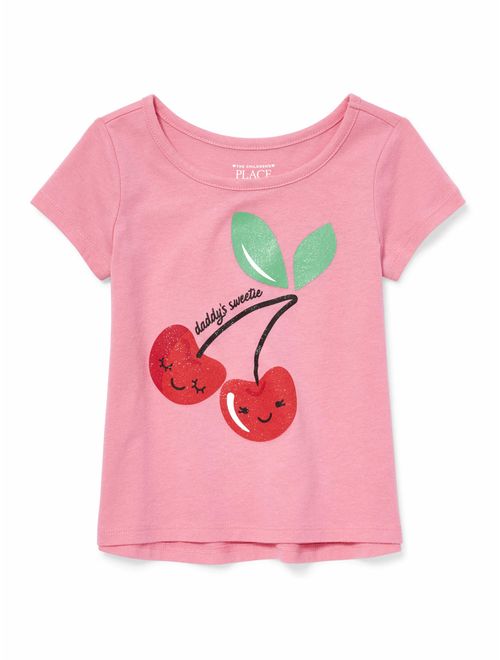 The Children's Place Short Sleeve Graphic Cherry Hi-Low T-Shirt (Baby Girls & Toddler Girls)