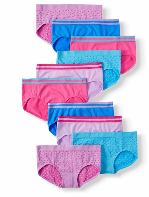 Athletic Works Girls Underwear, 10 Pack Seamless Briefs (Little Girls & Big Girls)