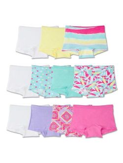 Girls Assorted 100% Cotton Boy Short Underwear, 11 Pack Panties (Little Girls & Big Girls)