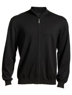 Ed Garments Men's Full Zip Sweater, BLACK, XXXX-Large