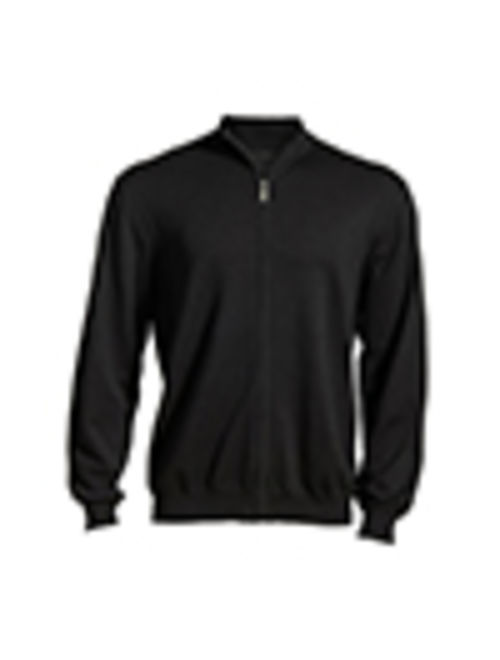 Ed Garments Men's Full Zip Sweater, BLACK, XXXX-Large