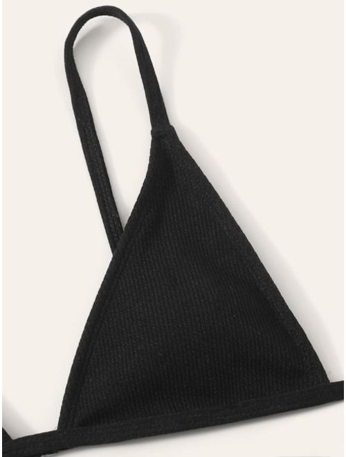 Shein Triangle Top With High Cut Bikini Set