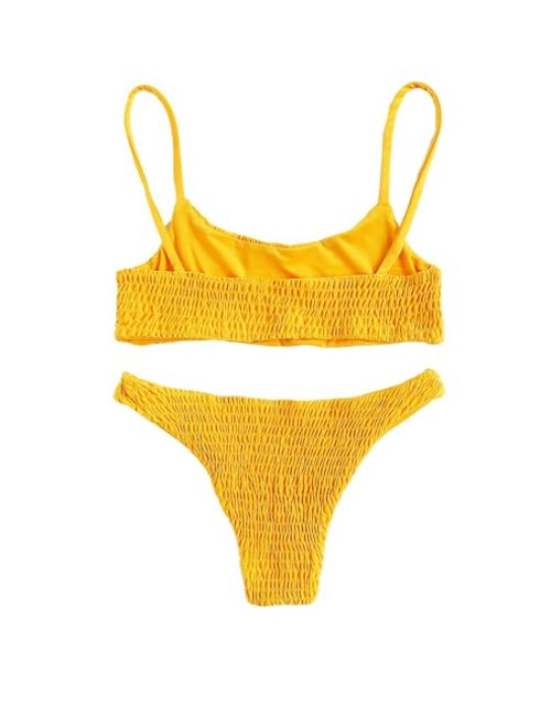 Shein Spaghetti Strap Top With Smocked Bikini