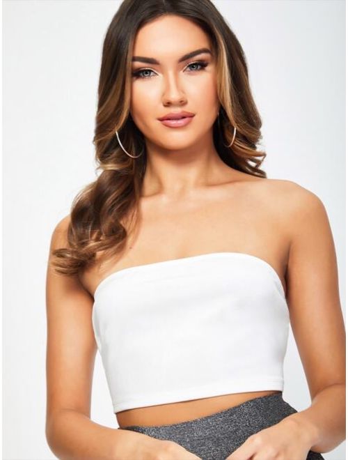 Shein Solid Bandeau Top
