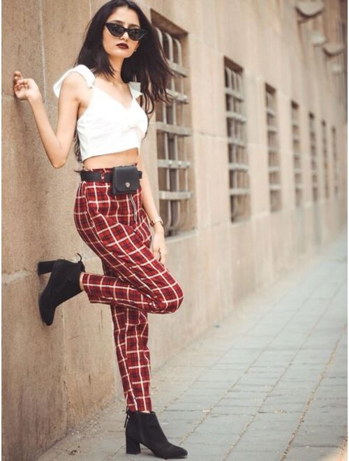 Shein Tie Neck Ruffle Strap Crop Top