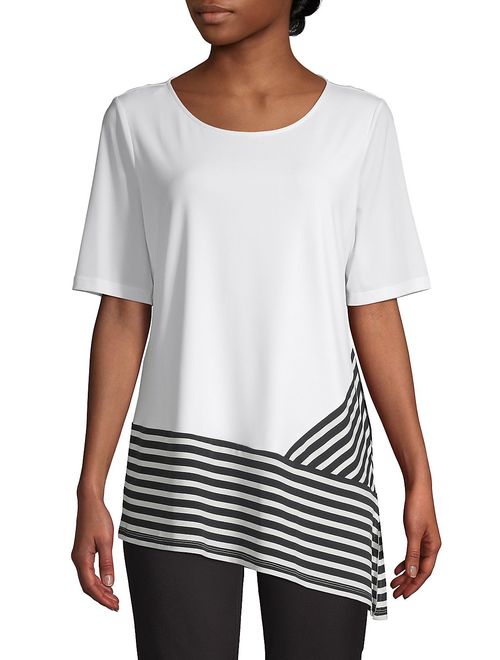 Calvin Klein Striped Side Slit Long T-Shirt