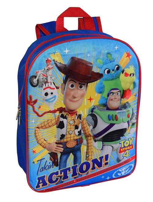 Kids Toy Story 4 Backpack 15" Takin' Action Forky Woody Buzz Duke Caboom