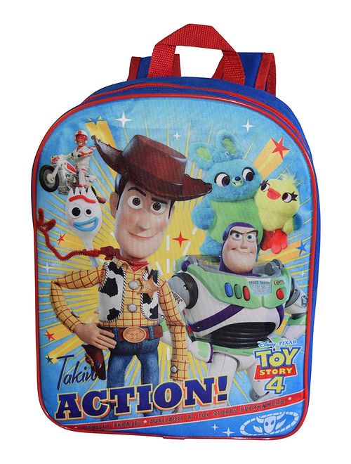 Kids Toy Story 4 Backpack 15" Takin' Action Forky Woody Buzz Duke Caboom