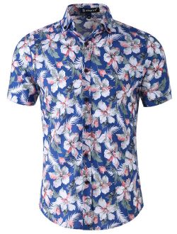 Men's Summer Pineapple Short Sleeve Button Down Hawaiian Shirt