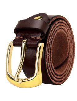 Falari Men's Classic 100% Full Grain Leather Belt 38mm Enclosed in a Gift Box 9025