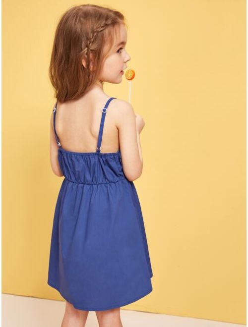 Shein Toddler Girls Ruffle Overlay Bow Front Slip Dress