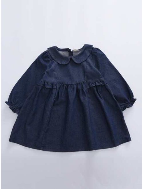 Shein Toddler Girls Button Back Solid Dress