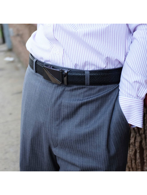 Falari Men's Leather Belt Dress Ratchet Belt 35mm Adjustable Size 73-7014-XL42