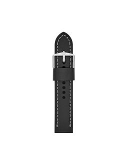 Men's 22mm Black Leather Watch Strap