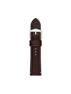 Men's Dark Brown Leather 24mm Watch Strap